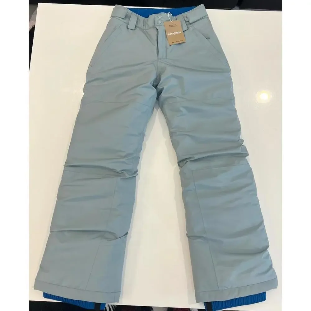 $169 Patagonia Powdertown Snow Pants Thermal Blue Size Small (7-8 )